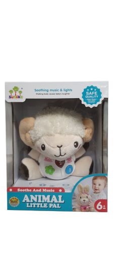 Zenélő és világító plüss bárány – elemes