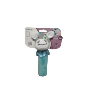 Plüss bébi csörgő – kék zsiráfos