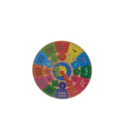 Kör alakú fa puzzle óra állatokkal