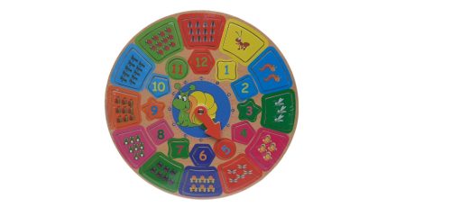 Kör alakú fa puzzle óra állatokkal