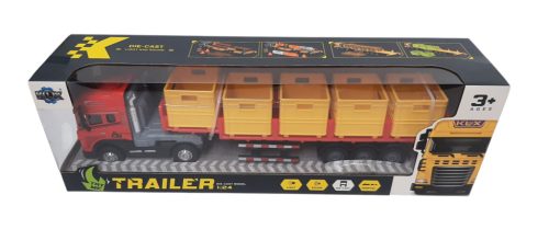 Fém játék kamion pótkocsival és rakománnyal