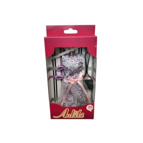 Babaruha kiegészítőkkel – lila tüllszoknyás ruha