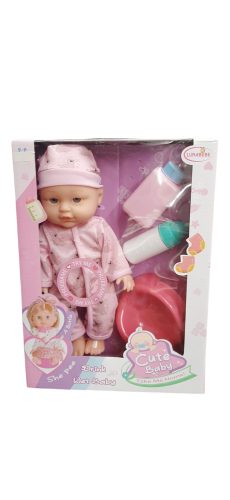 Cute Baby pisilős és hangot adó játékbaba 28 cm