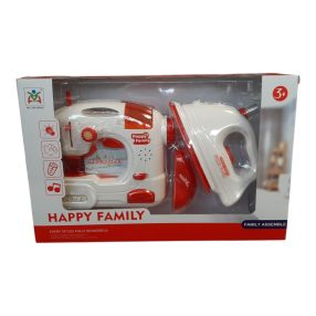   Happy Family elemes varrógép és vasaló készlet - Fény- és hanghatással