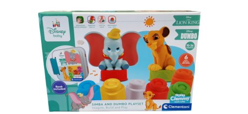 Disney Baby Simba és Dumbo puha gumi építőkocka játékszett