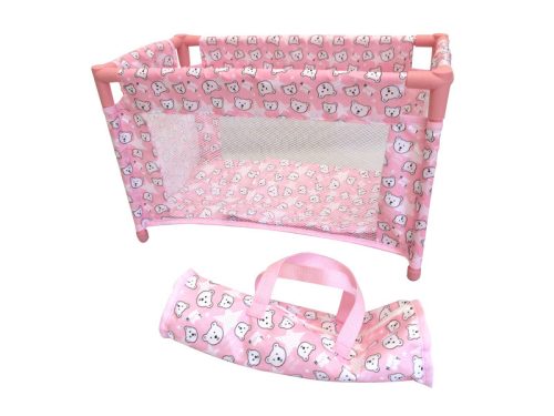 Játék babaágy hordozóval
