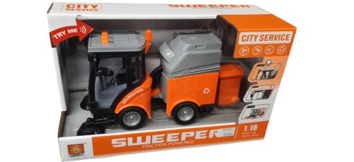 Játék utcaseprő gép hang- és fényhatással