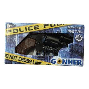   Fém rendőrségi revolver - 8 lövetű rózsapatronos játékpisztoly 