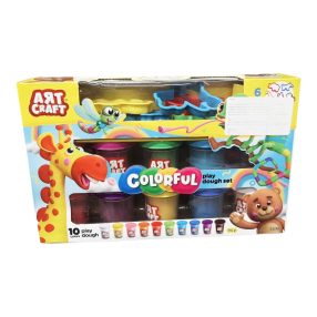   Színes gyurmakészlet formázókkal – 10 tégelyes kreatív szett