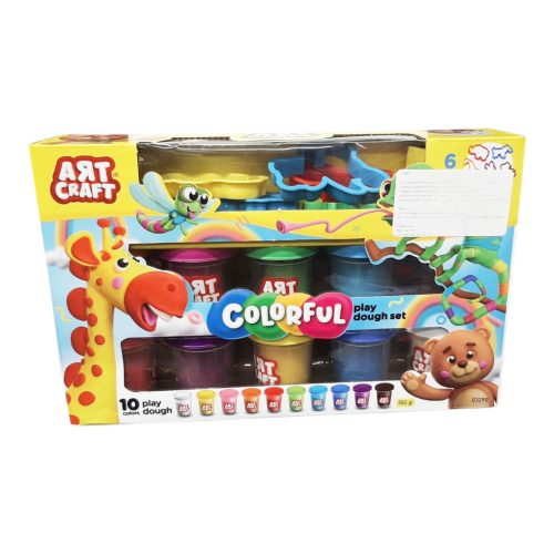 Színes gyurmakészlet formázókkal – 10 tégelyes kreatív szett