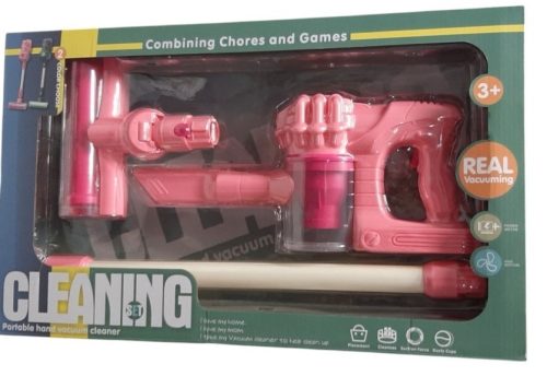 Játék porszívó – rózsaszín, elemes