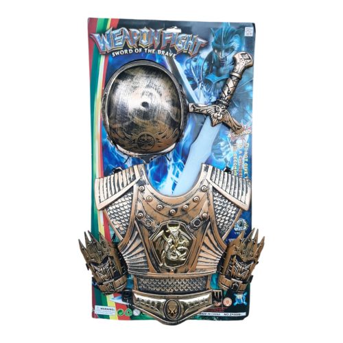 Lovagi páncél szett világító karddal és kiegészítőkkel