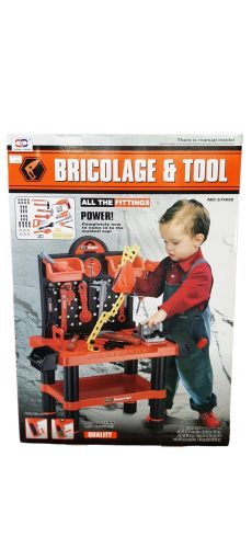 Gyerek szerszámos asztal elemes fúróval