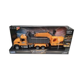 Játék kamion markológéppel és billenős platóval