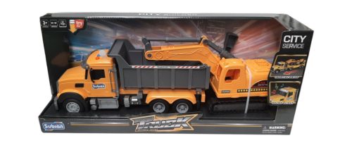 Játék kamion markológéppel és billenős platóval