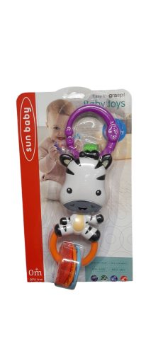Zebra csörgő bébijáték