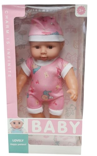 Játék baba – rózsaszín ruhában