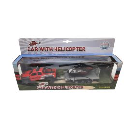 Fém Játék Terepjáró Helikopterrel