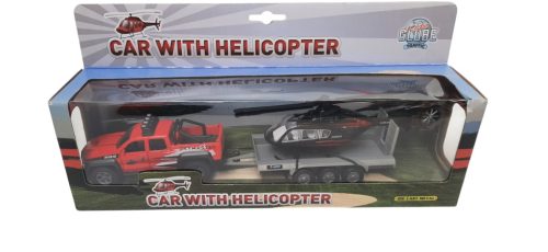 Fém Játék Terepjáró Helikopterrel