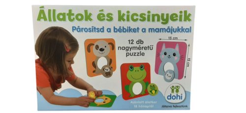 Állatok és kicsinyeik párosító puzzle