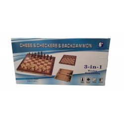 3 az Egyben Fa Sakk Készlet Kreatív, Készségfejlesztő Játékok